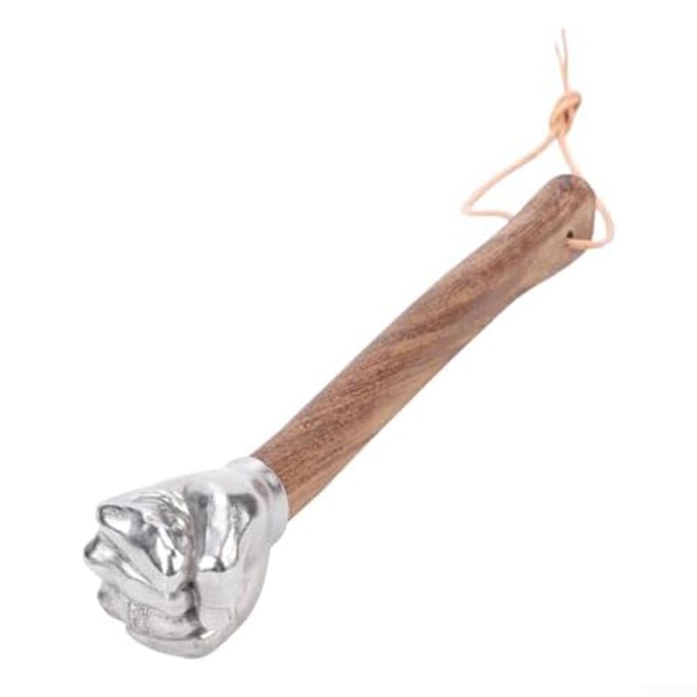 Marteau de poing décoratif en acier inoxydable avec poignée en bois antidérapante, outils à main, outil de quincaillerie pour les tâches légères (marteau de poing)