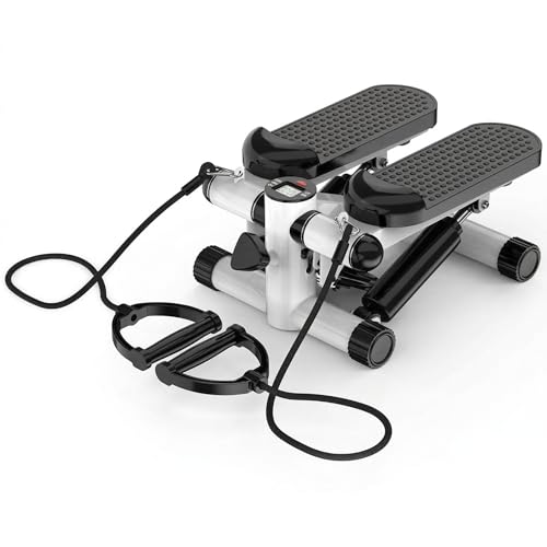 Stanz (TM) Fitness Stair Stepper for Women and Man, Mini Stepper Fitness Cardio Exercise Trainer, Up and Down Step Machine,Stepper Exercises Equipment with Monitor and Resistance Bands by Stanz - Used condition - CA$45.12