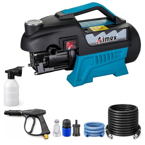 Image of Aimex Electric High Pressure Washer DT-6501, 1800W Powerful Motor, 120 Bar Pressure, 10L /Min Flow Rate, 10m Hose, Car Washer Machine for Car Bike Home Cleaning, High Pressure Jet Cleaner