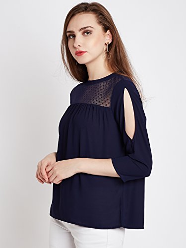 Image of RARE Women Navy Blue Solid Top