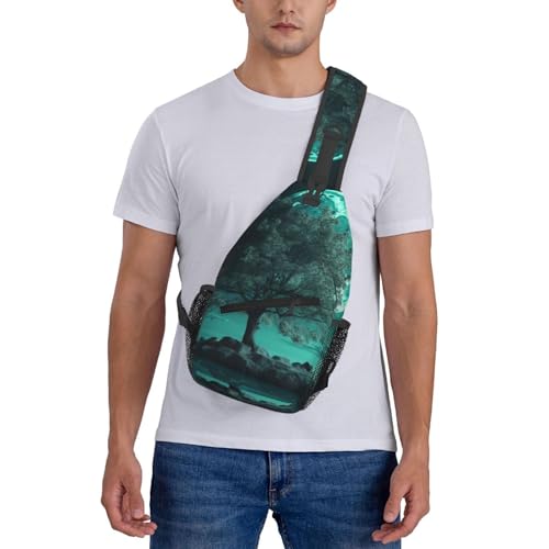 Bolso cruzado tipo mochila sling para hombre y mujer negro miniatura 7