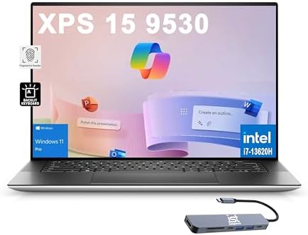 Dell XPS 15 9530 Business Laptop (15.6" FHD+, Intel 10-Core i7-13...