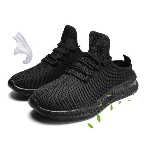 Zapatillas sin espalda para hombre, de malla transpirable, ultrasuaves, para deportes de verano, informales, para exteriores, Black, 44 EU