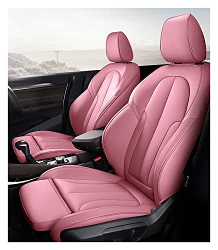 Fundas protectoras asiento coche Fundas De Cuero Para Asiento Coche Personalizadas Para Hyundai I30 Ix35 Para Kona I40 Para Ioniq Para Elantra Para Tucson 2019 2022 Para Accent(5 Seats-Pink)