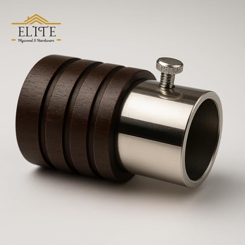 Image of Urban Elite Premium Curtain End Cap - Elegant Decorative Rod Finial for Window Drapes, Smooth Finish, Durable & Stylish, Perfect for Home & Office Decor (Big Round, Wooden, Big)