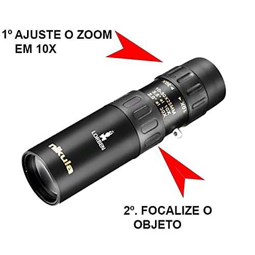 Monóculo Luneta 10-30x25 Profissional Tático Telescópio GT423 - Lorben