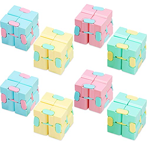 8 Pieces Infinite Magic Cube, Cube Infinity Fidget Toy, Stress And Anxiety Relief Cube, Mini Infinity Cube Desk School Toy Durable Stress Relieving Fidget Toy For Most People Anxiety Relief #TOP7
