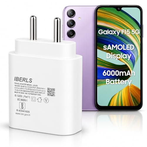 Image of 25W Pd 3A Type-C Super Fast Charging Adapter Compatible with Galaxy F15 /F70e /F07 /F17 /F06 /F36 /F56 /F16 /F05 /F55 /F13 /Tablet /Galaxy Watch- Charge Your Device with 25 Watt USB C Fast Charger- White