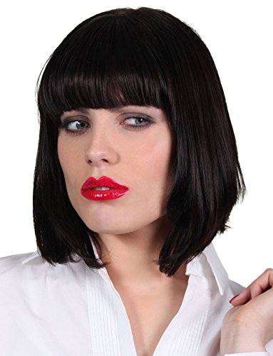 Womens Mia Wallace Wig Black Bob Wig for Mia Wallace Costume Uma Thurman Wig