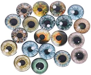 ZOOMY 20Pieces Animal DIY Crafts Eyeballs Glass Doll EyesFor Dinosaur Eye Accessories Jewelry Making Handmade Color Randomly