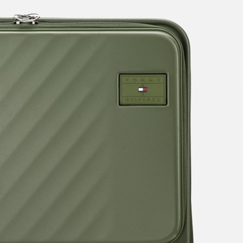 Image of Tommy Hilfiger Mid-Size Luggage Duke - Olive |Check-in Trolley Bag with TSA Lock |360 Spinner Wheels |Telescopic Handle |Hardshell PC Suitcase | Laptop Compartment | 70cm | 88L Capacity