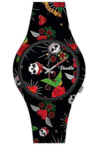 Preisvergleich Produktbild Doodle Armbanduhr Skull Moodwerk DOTA005 mit Silikonarmband
