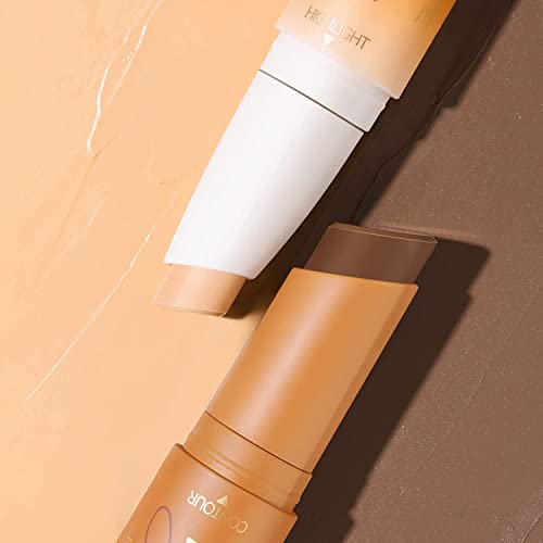 2 in 1 Cream Bronzer and Highlighter Stick,Non-greasy & Non-drying Contours Makeup Pencil,Easily to Create a Natural Matte Finishing with Highly Formula,Long Lasting Waterproof Face Brighten(04#TAN) - Image 4