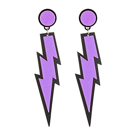 MIAIULIA Women Fashion Retro 1980s Style Costume Earring Purple ONE SIZE Cover
