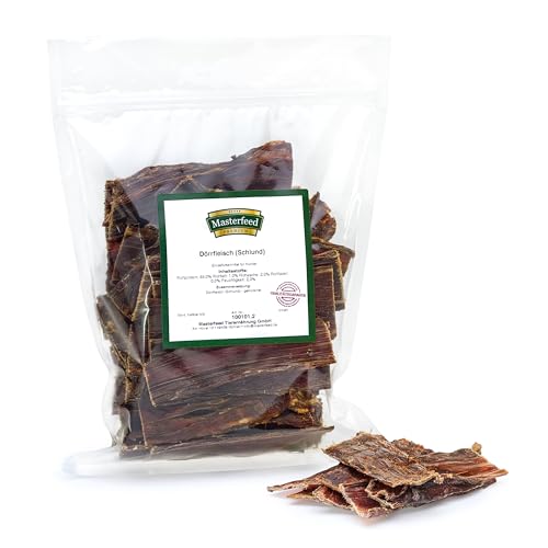 Masterfeed Dörrfleisch Platten 20 cm, Getrocknet, 100% Natürlich, Rinderdörrfleisch, Rinderschlund, Kauartikel für Hunde, 500 g
