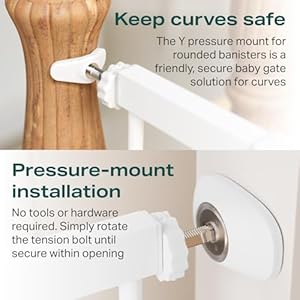 Cumbor 29.7-57" Extra Wide Baby Gate for Stairs, Mom's Choice Awards Winner-Dog Gate for Doorways, Pressure Mounted Walk Through Safety Child Gate for Kids Toddler, Tall Pet Puppy Fence Gate, White Cumbor 297 57 Extra Wide Baby Gate for Stairs Moms Choice Awards Winner Dog Gate for Doorways Pressure Mounted Walk Through Safety Child Gate for Kids Toddler Tall Pet Puppy Fence Gate White