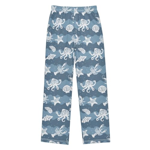 Seafood Underwater Animals Boys Pants for Kids Jogger Pants with Pockets S-XL