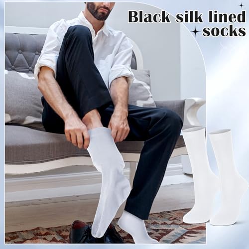 Image of 4 Pairs Silk Liner Socks Ultra-lightweight Hiking Liners Calf Sweat Absorption Socks for Adult
