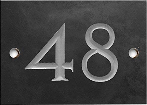 Engraved Slate House Number Sign - 1 to 99 (Select Your Number here) - Number 48 (Same Day Dispatch by 1st Class Post!!!) — image 1