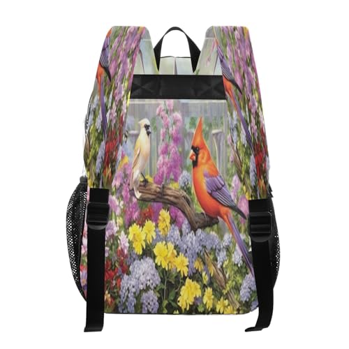 Colorful Bird Garden Clear Backpack - Stadium Approved Large 15.7-inch Waterproof Transparent Bag for Sports, Concerts, Work, Travel#1503
