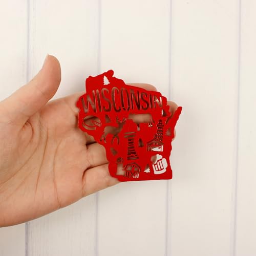 Imán decorativo Wisconsin 3 x 3.75 pulgadas miniatura 5