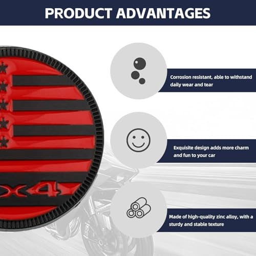 Image of CONGCONG for Jeep Emblem babge U.S. Flag Emblem 4x4 Metal Automotive Badge Specifically Designed for The Jeep Wrangler Cherokee - Stick it Anywhere(The National Flag and red)