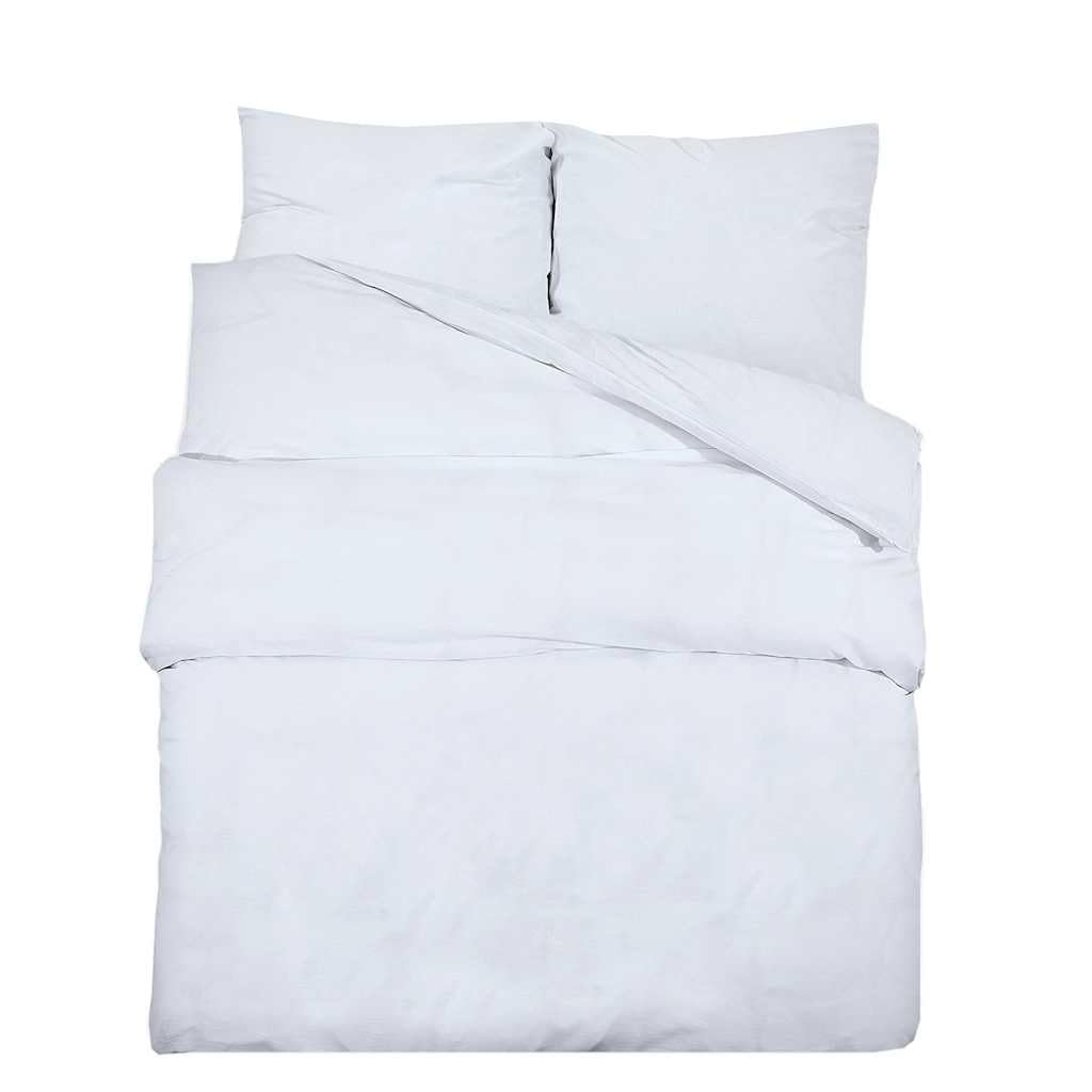 Generico Set Copripiumino Bianco 260x240 cm in Cotone,Biancheria,Lenzuola e Coperte,Copripiumini-136164