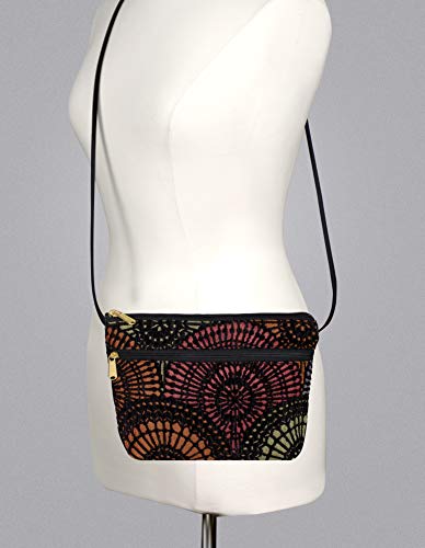 Image of Danny K. Women's Tapestry Zipper Purse Crossbody Handbag, Adjustable Cord, Handmade in USA