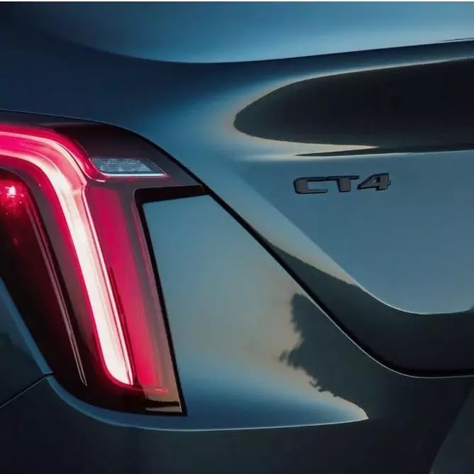 Image of 1x CT4 Rear Trunk Decklid Letter Adhesive Badge Emblem Nameplate Decals Fit for CT4 Sport (Chrome)