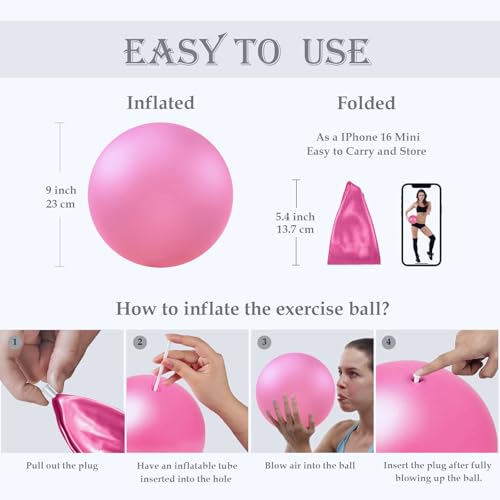 Image of PL-0003 Soft Exercise Ball, Anti-Burst Yoga Ball Chair Supports 2200lbs PL-0003