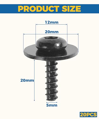 Image of 20PCS Splash Shield Screws,Fender Screws,Car Accessories Engine Splash Shield Bolts,Engine Splash Shield Screw,Fender Liner Splashs Shields Bolt Screw,Compatible with Most Car Models