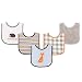 Luvable Friends 5 Piece Character Bib with Waterproof Backing, Blue Fox