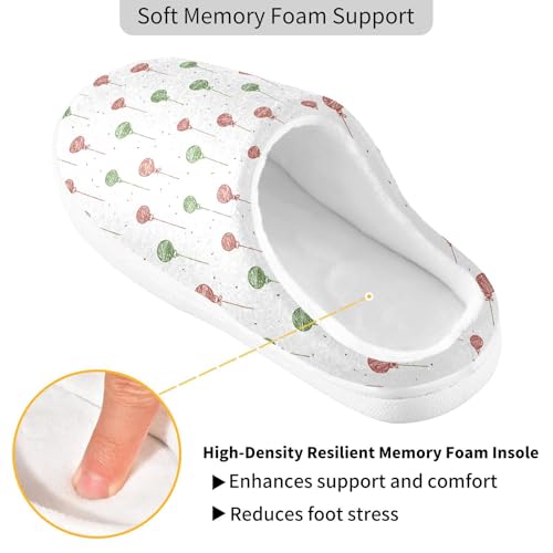 Fuzzy Memory Foam Slippers for Women/Men Line Christmas Ball Pattern Fluffy Winter House Shoes Indoor and Outdoor3