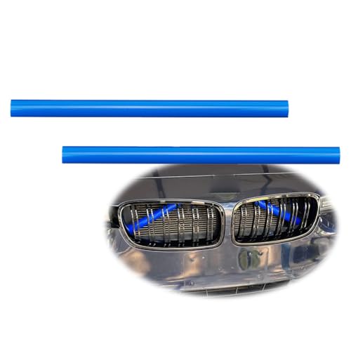 Image of Car Grill Inserts Trims for BMW 5 6 7 X1 X2 Series F07 F10 F11 F06 F12 F13 F01 F02 F03 F04 F48 F39 Grill Stripes Grille Inserts Stripes Wrap(Blue)