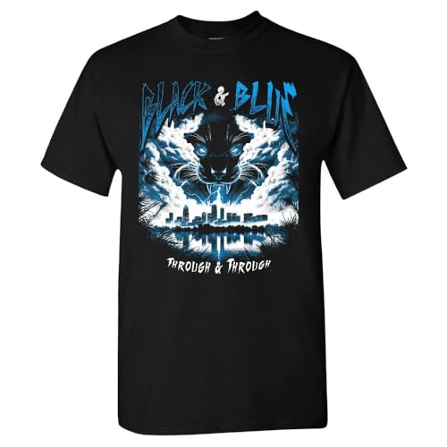 Black & Blue Through & Through Mens T-Shirt for Carolina Fans (Black Shirt 3XL)