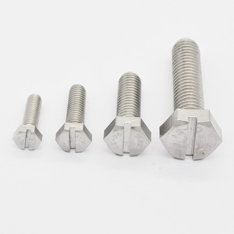 Generic 20pcs M5 Stainless Steel 304 Hexagon Screw slotte Head Slotted hex Head Screws Bolt 8-20mm Length - (Size: M5x20mm)