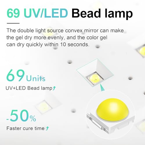 LUGX-Professional-Nail-Curing-Lamp-for-Gel-Polish-Dryer-72W-LED-UV-Nail-Lights-with-Arm-Rest-Pillow-Retractable-TrayPerfect-for-Manicure-Pedicure-at-Salon-Home
