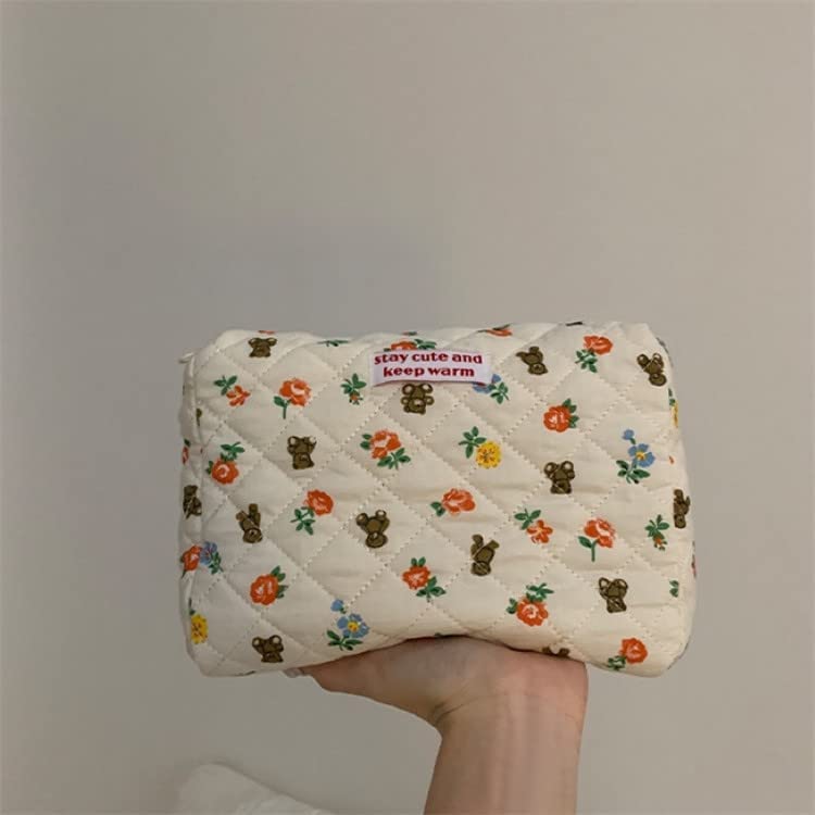 Miniatura 2 de Bolsa de maquillaje Kawaii bonita bolsa de cosméticos de felpa japonesa estética peluda bolsa de aseo peludo patrón de oso de hadas organizador de