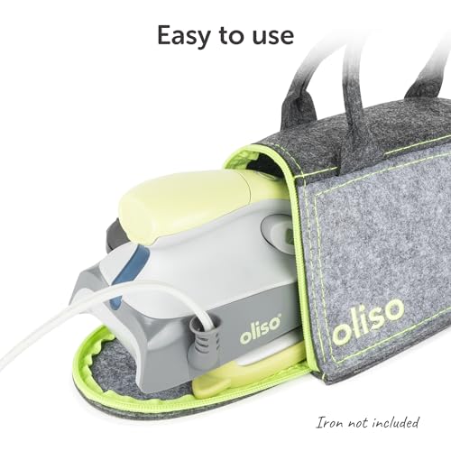 Image of oliso Mini Iron Carry Bag for M2Pro and M3Pro - Pistachio | Polyester Felt Travel Case, Quilting Retreat Storage, Compact Sewing Accessories, Heavy-Duty Zipper