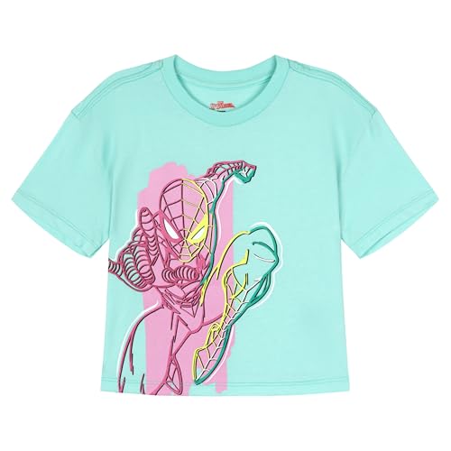 Image of Marvel Girls Oversized Drop Shoulder T-Shirt and Bike Shorts Outfit Set Toddler to Big Kid Sizes (2T - 14-16)