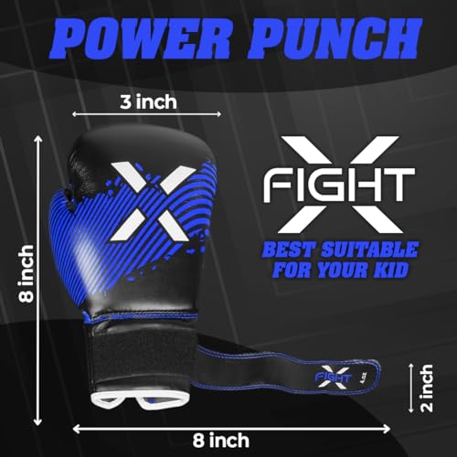 Image of FightX Kids Boxing Gloves Junior 4oz, 6oz Training Boxing Gloves for Girls and Boys Fighter Boxing Gloves MMA PU Leather Sparring Boxing Gloves Set for Children