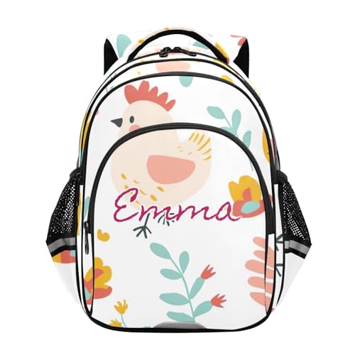 Sac d'école personnalisé 17 inch et durable à motif poulets mignons enfants