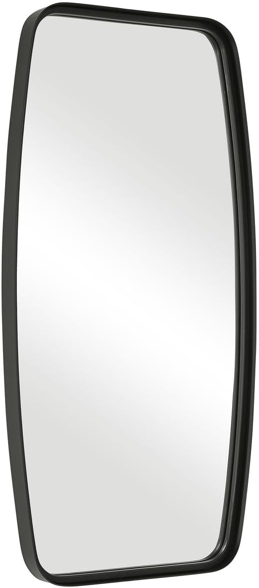 Nexa Matte Black Mirror | Modern Rectangle Metal Frame Bathroom Vanity Mirror with Rounded Corners Mounted Vertical or Horizontal (20 in. W x 40 in. H x 2 in. D)