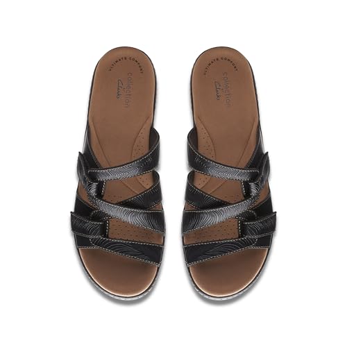 Clarks Collection Women's Merliah Karli Wedge Sandal, Black Leather, 5.5 Medium US - image 8