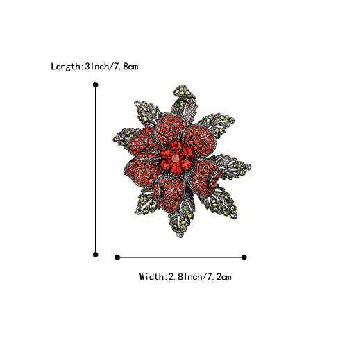 Image of BriLove Women's Austrian Crystal Rhinestones Rose Flower Brooch Pin for Party Prom