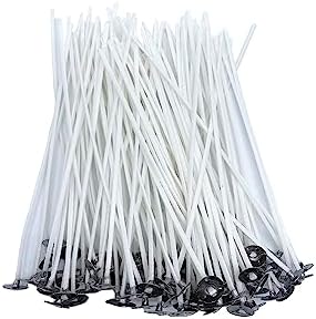 Beesworks 100 Piece Cotton Candle Wick 6" Pre-Waxed for Candle Making, Candle DIY