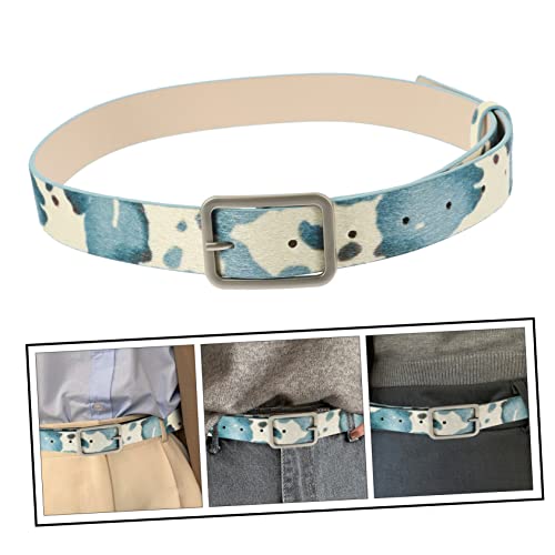 Adjustable Cow Print PU Leather Belt for Women Lightweight Western Style Waistband Fashion Accessory for Jeans and Trousers Animal Pattern Design3