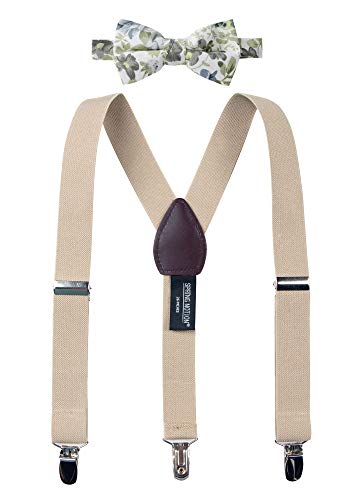 Spring Notion Boys' Suspenders and Dark Floral Bow Tie Set