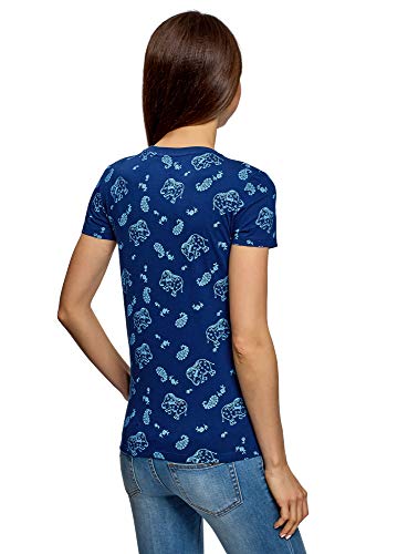 Oodji Ultra Donna T-Shirt Stampata con Scollo