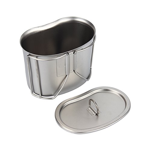Targetevo Stainless Steel 0.8Qt Canteen Cup With Lid Portable Military Outdoor Sport Camping Hiking Backpacking Cup #TOP2
